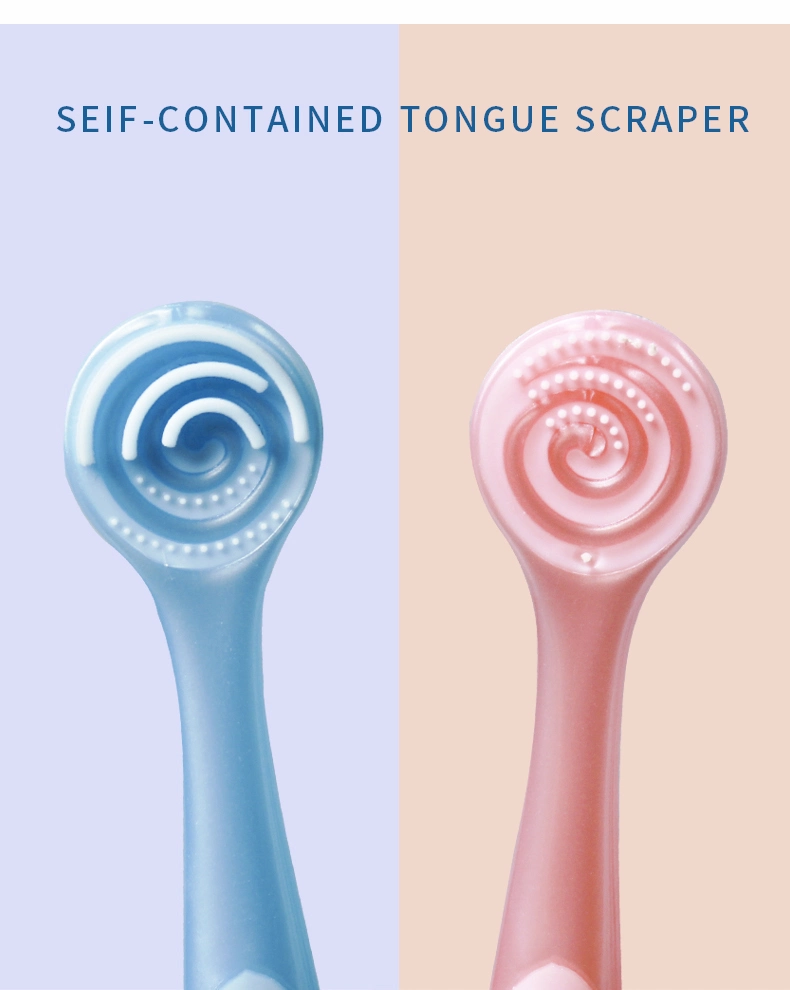 Portable Lollipop Toothbrush with Tongue Scraper V-Shaped Orthodontic Toothbrush