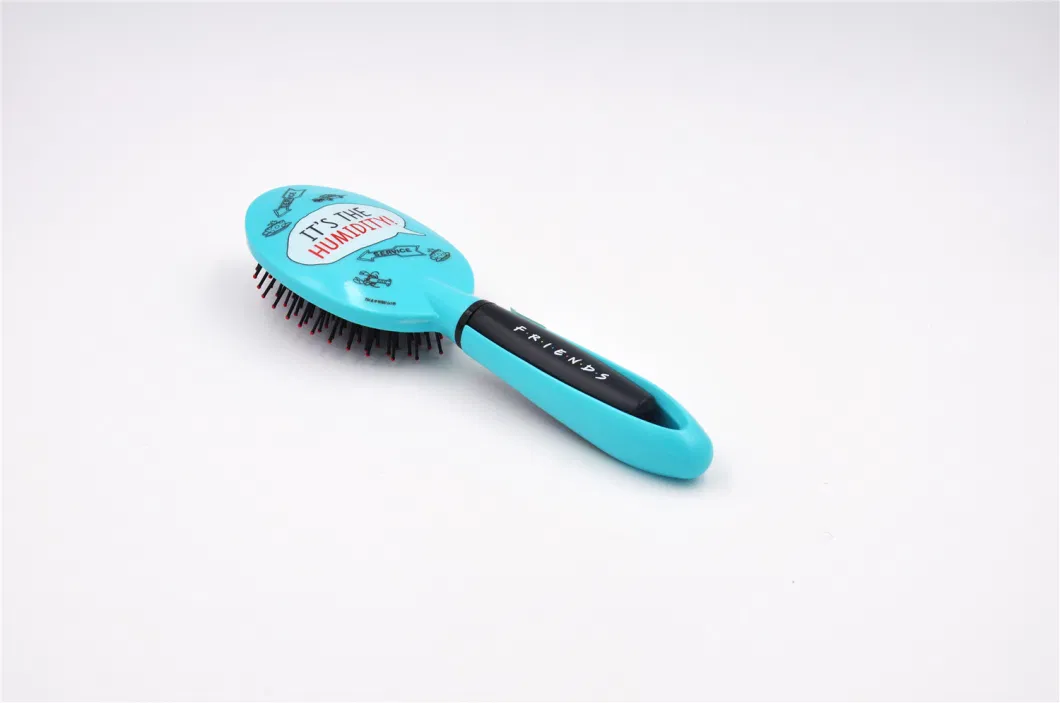 Salon Paddle Air Cushion Hair Brush with UV Printing Package in Cdu