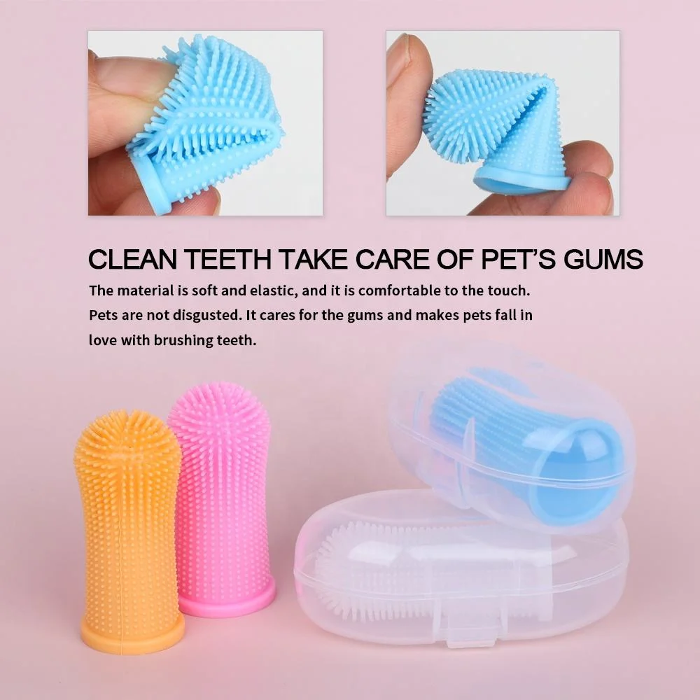 New Arrival Silicone Soft Pet Cleaning Finger Toothbrush