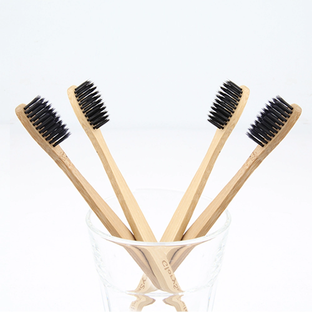 Glorysmile Wood Handle Charcoal Toothbrush Accept Custom Logo 10000 Bristles Bamboo Toothbrush