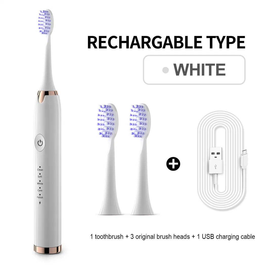 Electric Rechargeable Toothbrush Brush Heads Waterproof