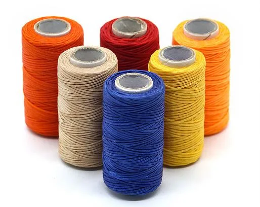 100% Polyester Flat Wax Rope Sewing Leather Thread