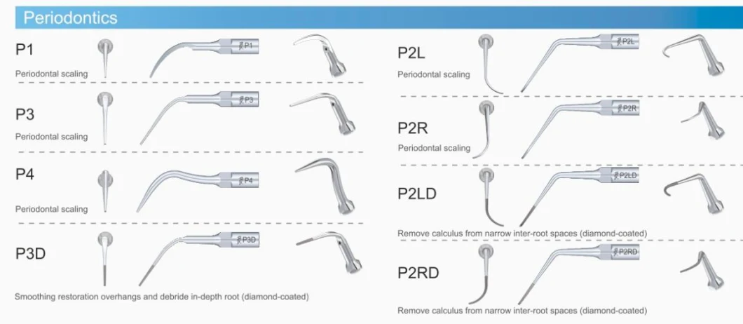 Dental Ultrasonic Scaler Scaling Tips for Woodpecker Handpiece Original