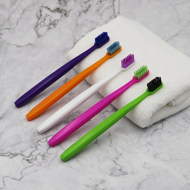 Custom Logo Printing PP Handle Adult Tooth Brush Soft Dense Bristles Professional Dental Cleaning Toothbrush