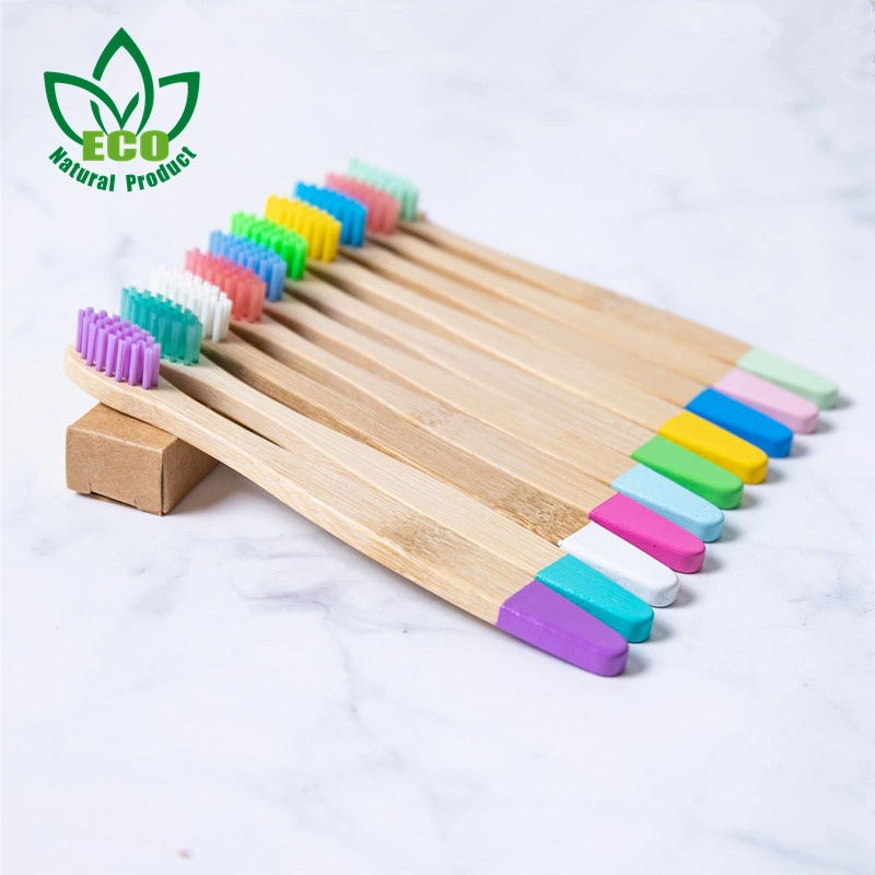 Customized Logo Degradable Teeth Whitening Ultra Soft Flat-Plate Kids&prime; Mini Children Bamboo Toothbrush Set