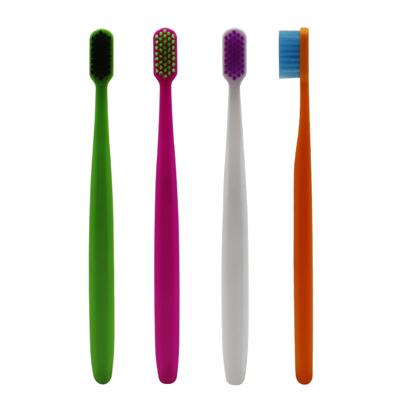 Custom Logo Printing PP Handle Adult Tooth Brush Soft Dense Bristles Professional Dental Cleaning Toothbrush