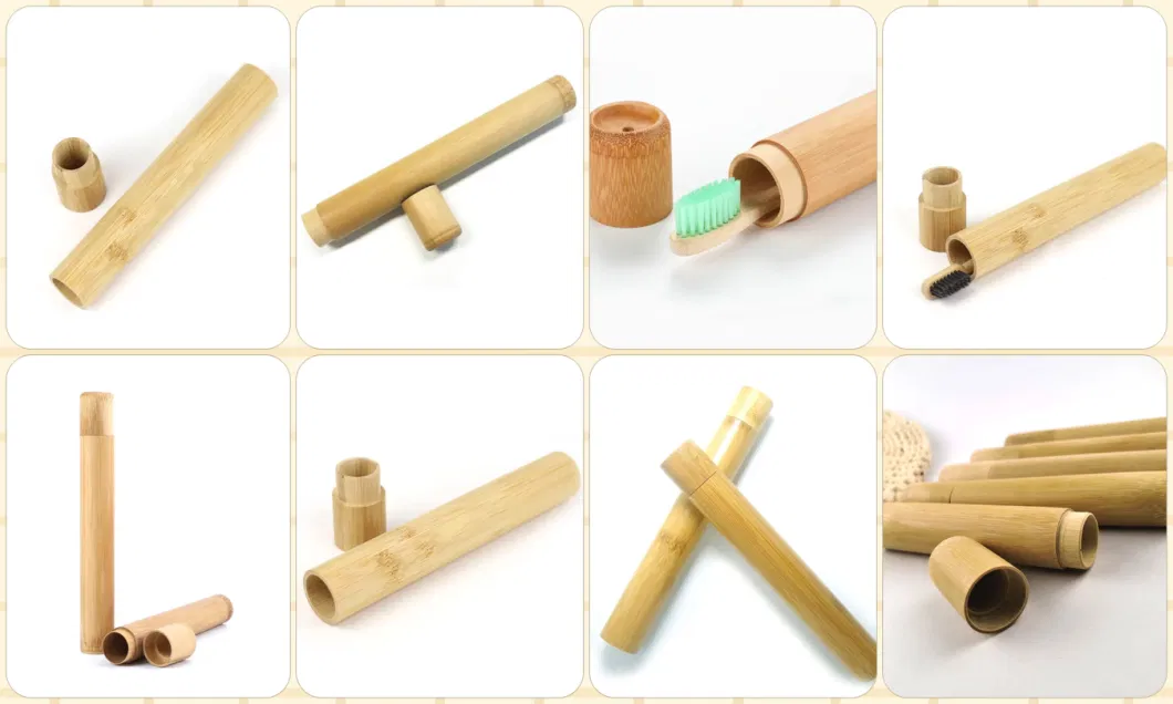 Bamboo Toothbrush Case Reusable Hotel Travel Portable Toothbrush Cartridge Biodegradable Tooth Brush Tube Travel Case