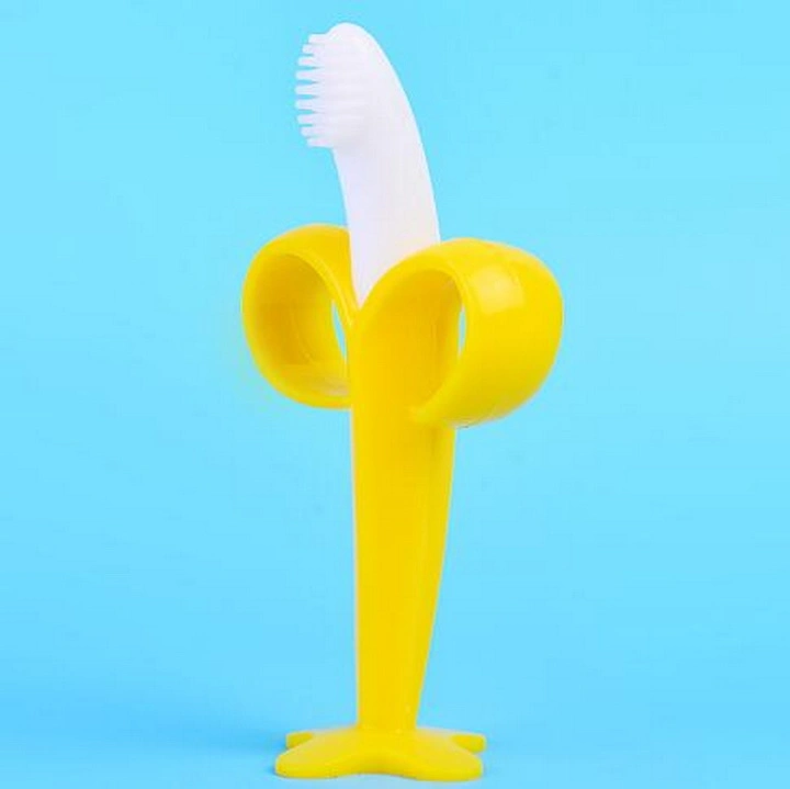 2 in 1 Stereo Banana Silicone Baby Teether Toothbrush