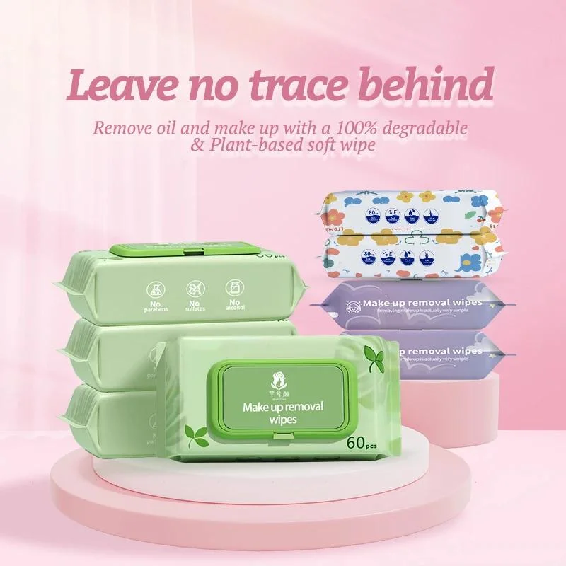 Multiple Purpose High Quality Soft Biodegradable Makeup Removal Wet Wipes for Removing Makeup