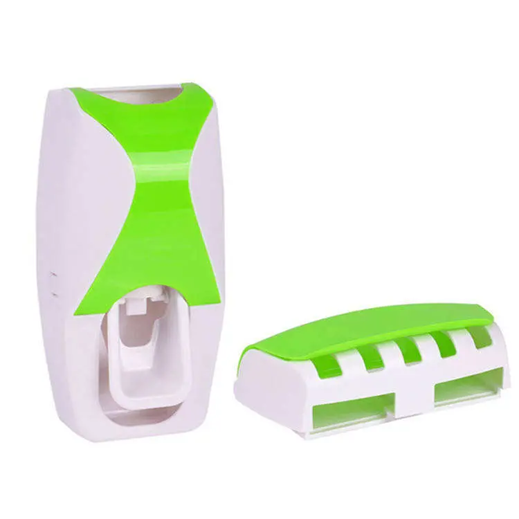 Family Dustproof Toothpaste Wall Mounted Kids Hands Free Toothpaste Squeezer Toothbrush Holder Toothpaste Dispenser Set