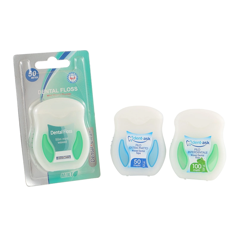 High Quality 50 M Waxed Nylon Floss with Mint Flavor Dental Floss