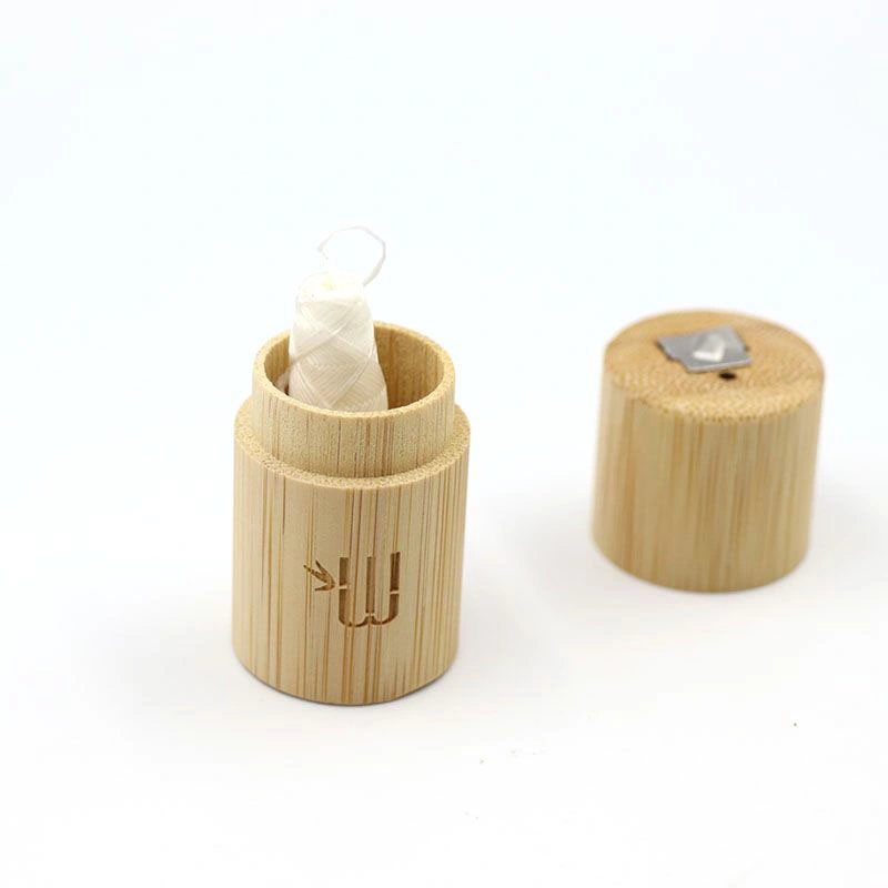 Natural Custom Logo Bamboo Charcoal Dental Floss with Bamboo Tube