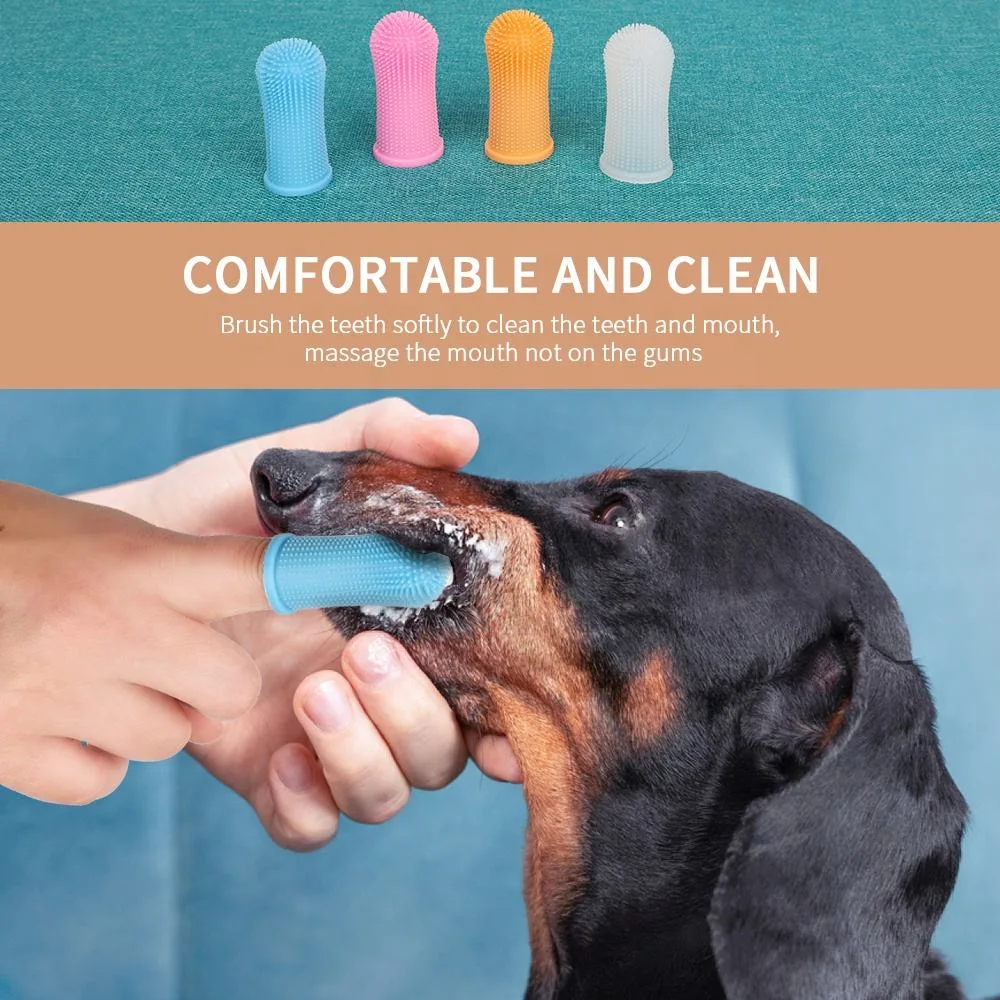 New Arrival Silicone Soft Pet Cleaning Finger Toothbrush