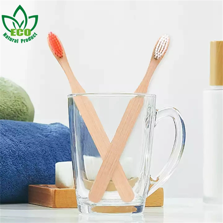 Custom Biodegradable Bamboo Toothbrush Manufacturing Whitening Toothbrush for Kids Adult with Flat Handle