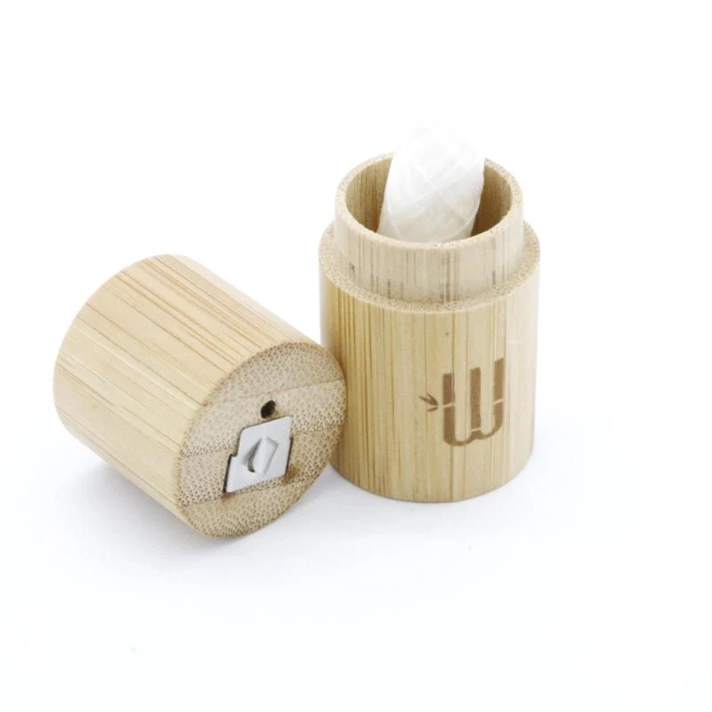 Natural Custom Logo Bamboo Charcoal Dental Floss with Bamboo Tube