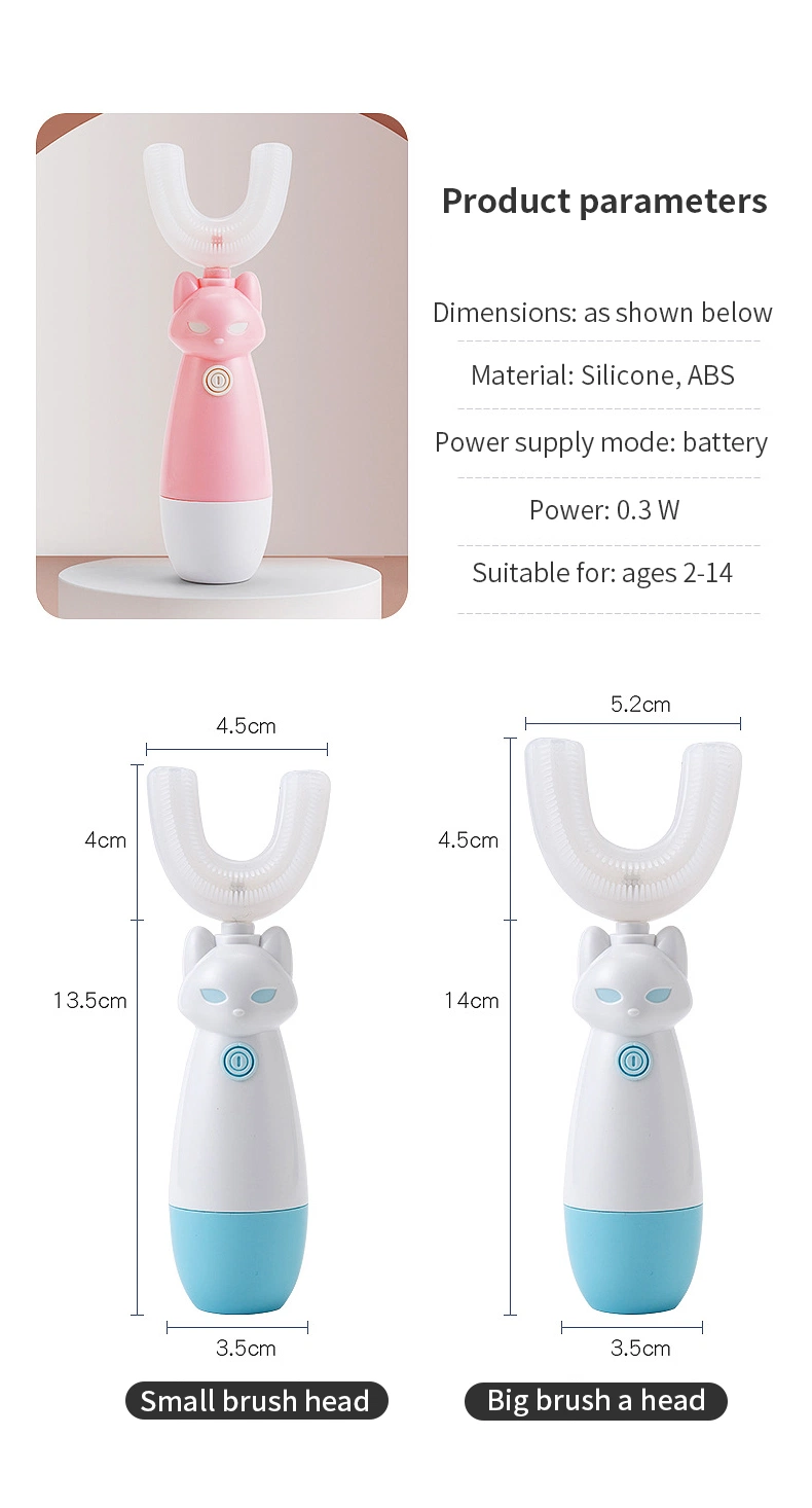 U-Shaped Waterproof Electric Sonic Custom Private Label Silicone Electric Toothbrush