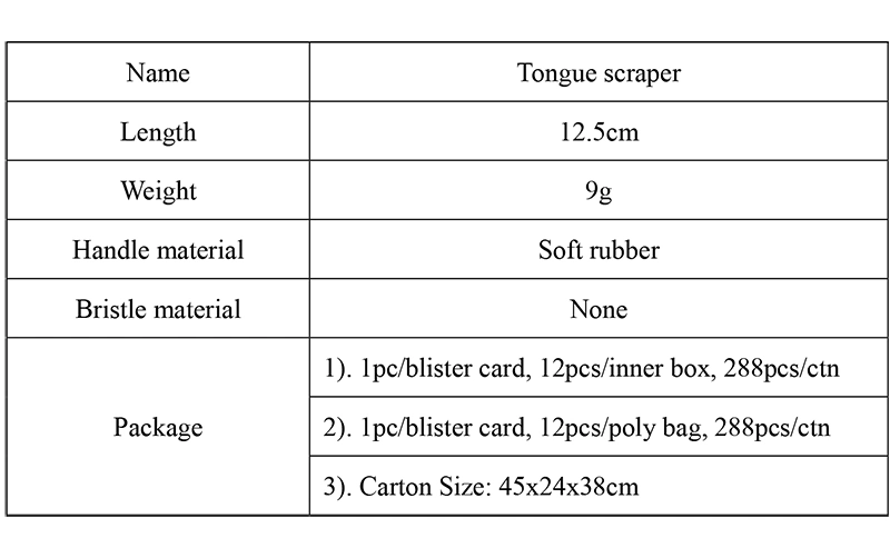 Soft Handle Foldable High Temperature Resistant Material Soft Silicone Tongue Scraper