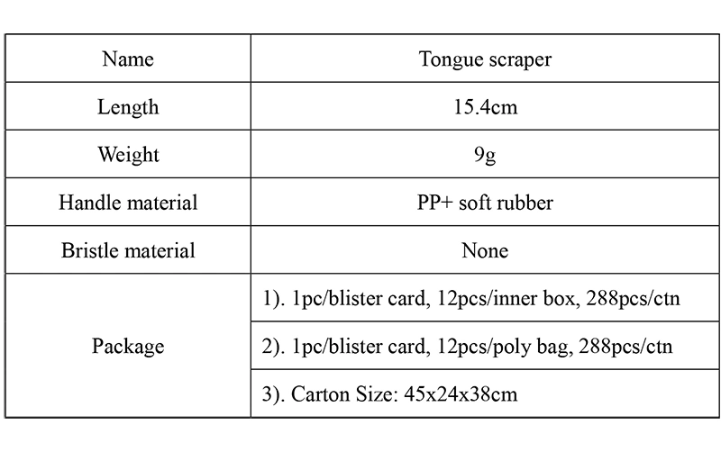 Plastic Tongue Scraper FDA Brush Cleaner Oral Cleaning