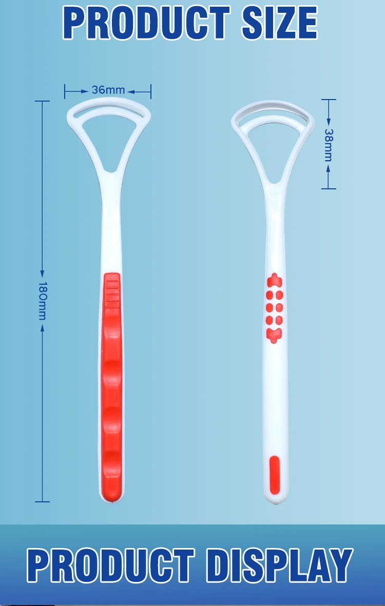 High Quality PP+TPE Tongue Scraper for Tongue Cleaning