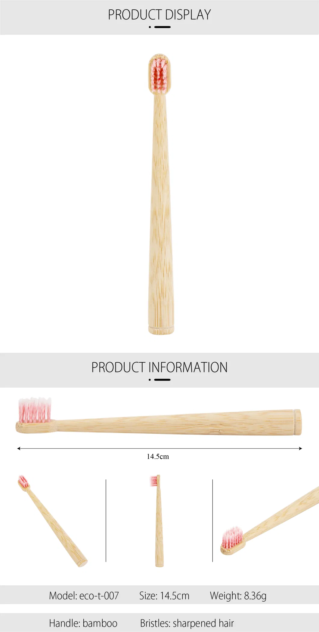 Wholesale Eco-Friendly Custom Adult Children Bamboo Toothbrush