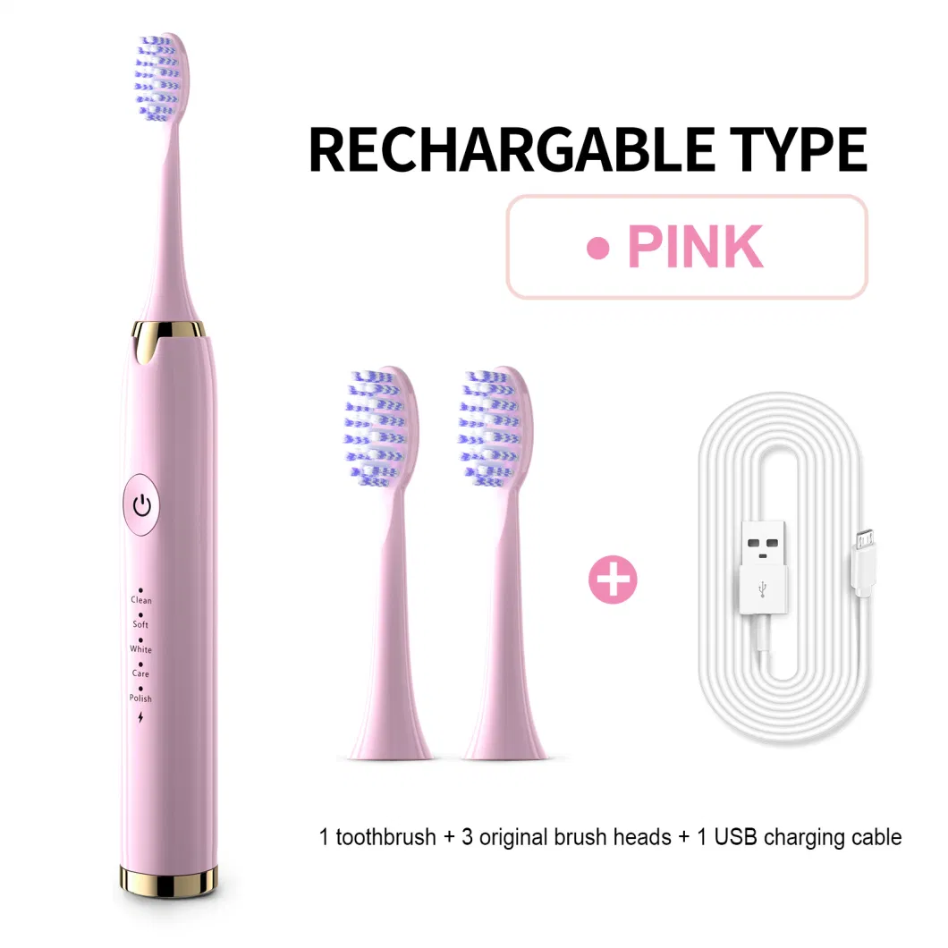 Electric Rechargeable Toothbrush Brush Heads Waterproof