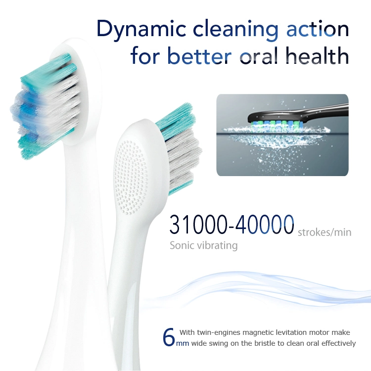 OEM Adult Rechargeable Sonic Electric Toothbrush with Double Brush Heads