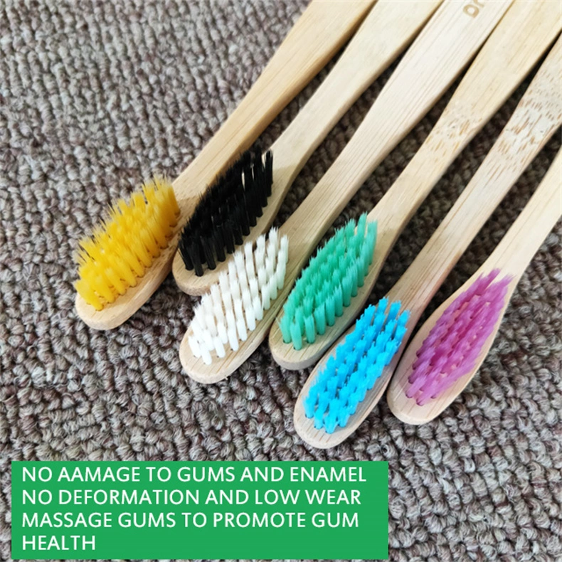 Wholesale 100% Natural Biodegradable Eco Friendly Wooden Soft Bamboo Toothbrush