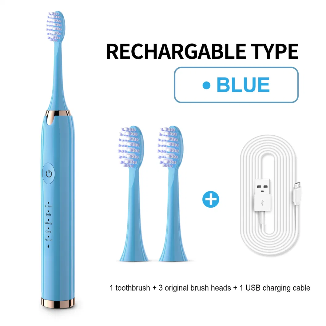 Electric Rechargeable Toothbrush Brush Heads Waterproof