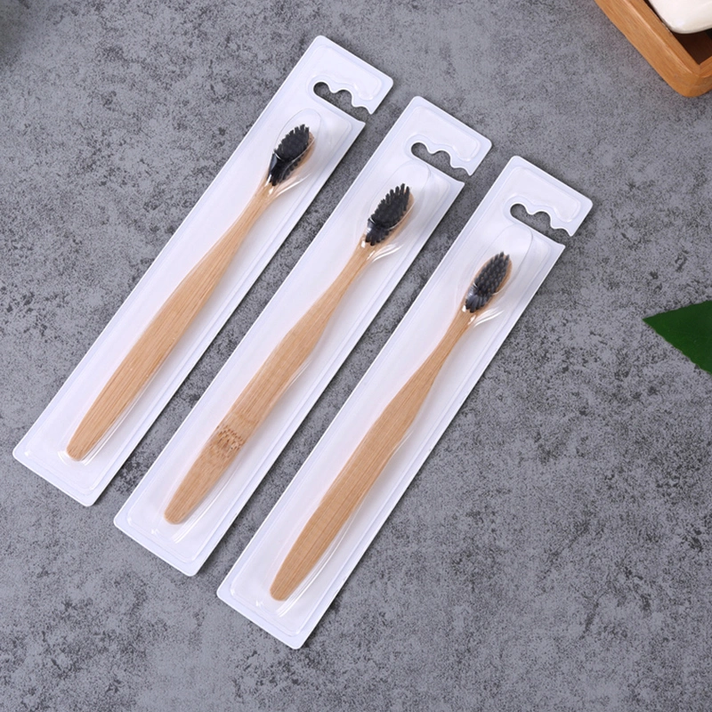 Wholesale Adult Tooth Brush Biodegradable Bamboo Handle Charcoal Bristles Dental Cleaning Toothbrush