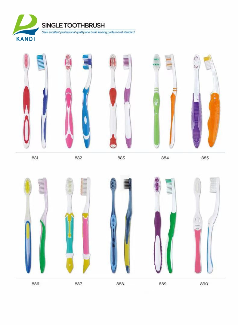 Free Sample Newly Designed 1+2 Head Adult Toothbrush with FDA Certificate