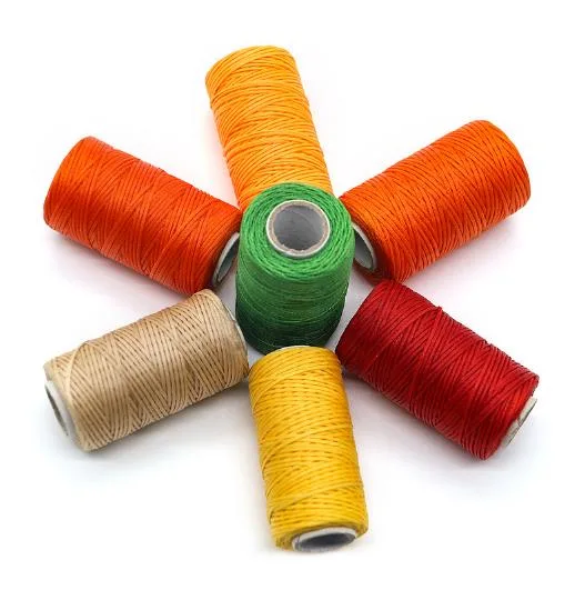 100% Polyester Flat Wax Rope Sewing Leather Thread