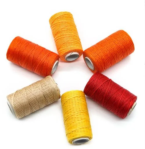 100% Polyester Flat Wax Rope Sewing Leather Thread