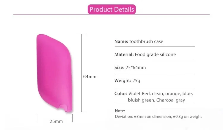 Food Grade Silicone Durable Toothbrush Case Tooth Brush Head Holder Caps Travel Toothbrush Protector Cover