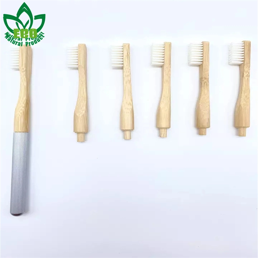 Aluminium Toothbrush with Replaceable Bamboo Head, Cepillo De Dientes