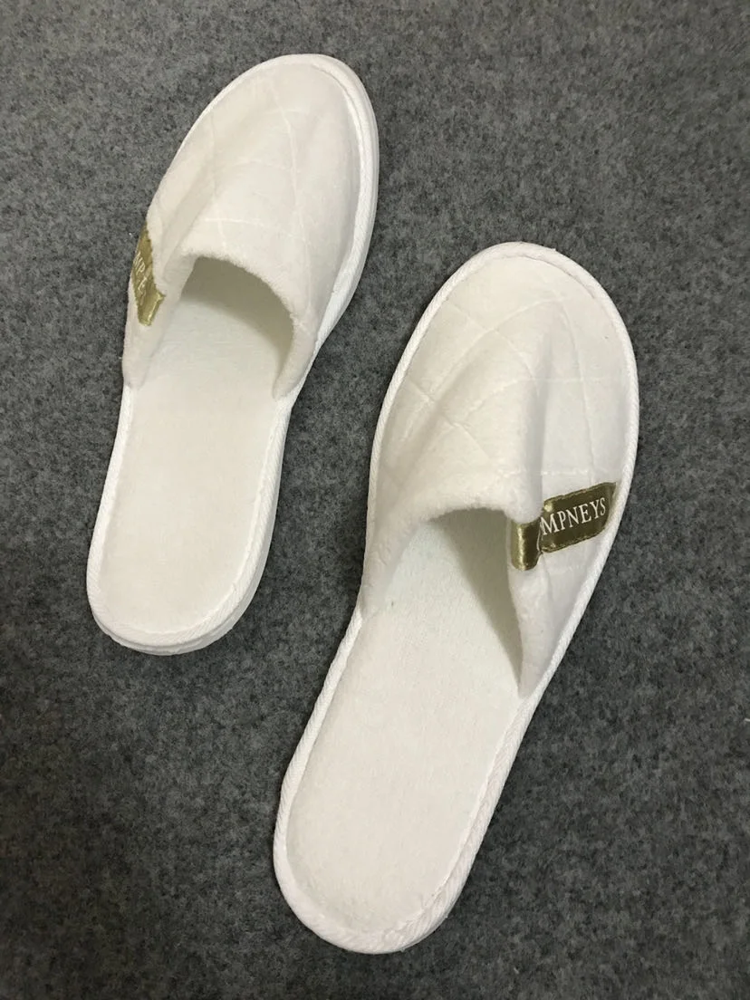 Hotel Guest Disposal Slippers Unisex Soft Terry Cotton Slipper