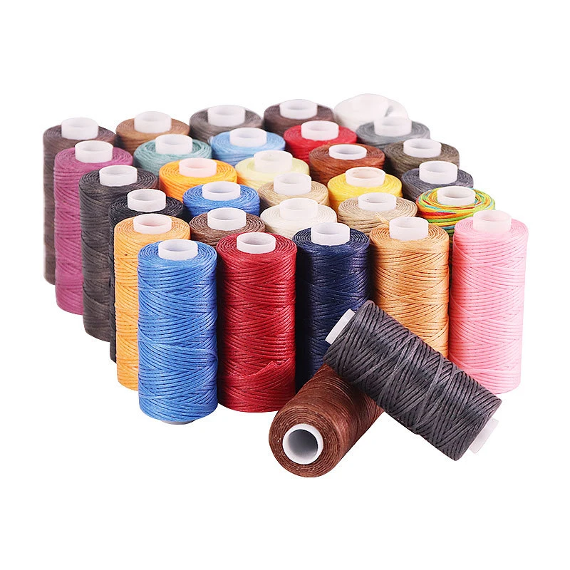 100% Polyester Flat Wax Rope Sewing Leather Thread