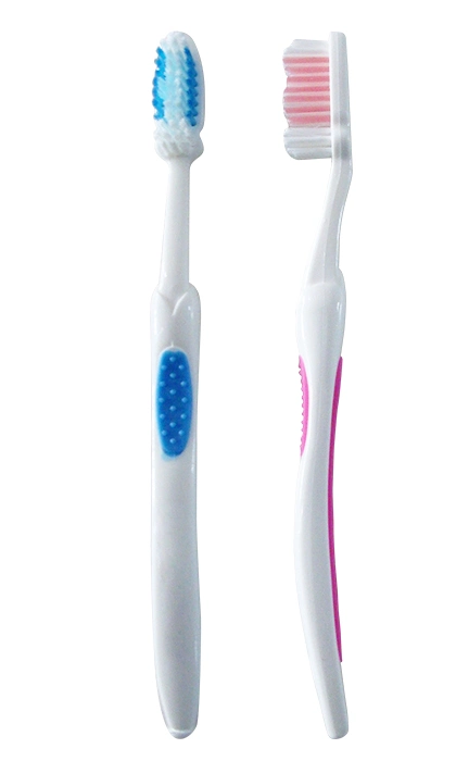 Health Care Adult Toothbrush/Nylon Wave Bristles/Antislip Soft Rubber Handle