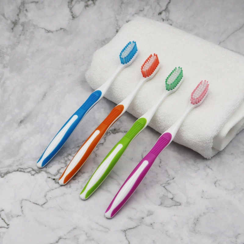 2023 New Design Big Head Toothbrush Nylon Bristles Tongue Scraper Adult Toothbrush