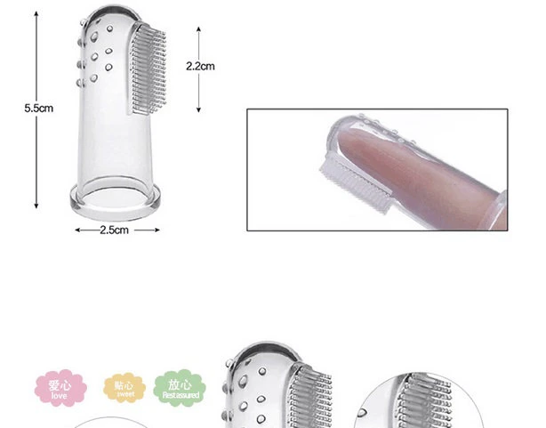 Hot Sell Wholesale Silicone Finger Toothbrush with Plastic Case