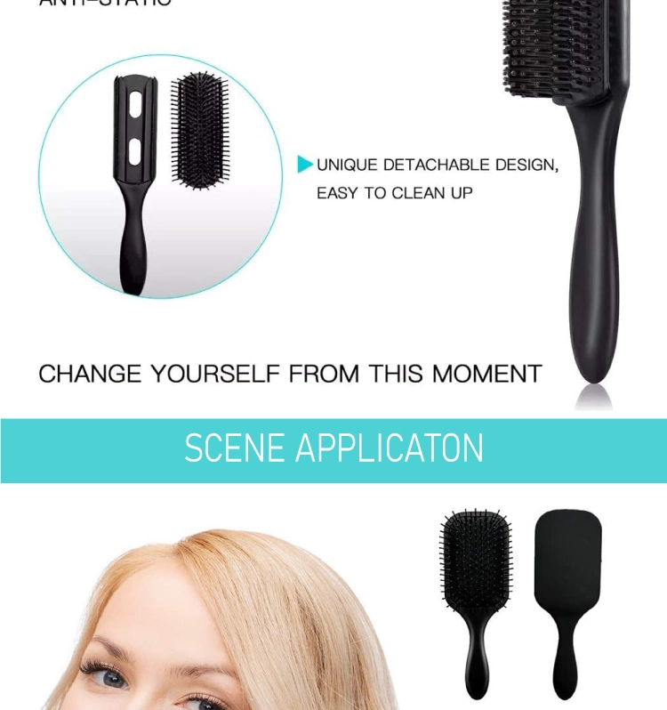 4PCS Paddle Hair Brush, Detangling Brush and Hair Comb Set