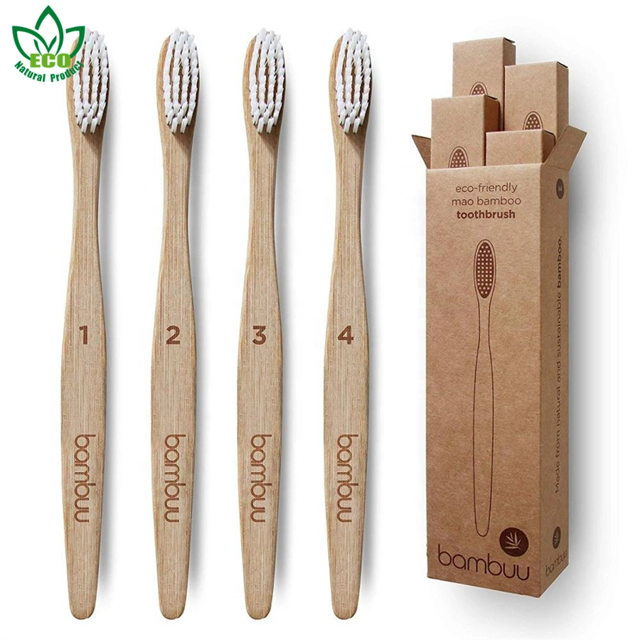 Wholesale 100% Biodegradable Natural Bamboo Wood Handle Hotel Bamboo Toothbrush