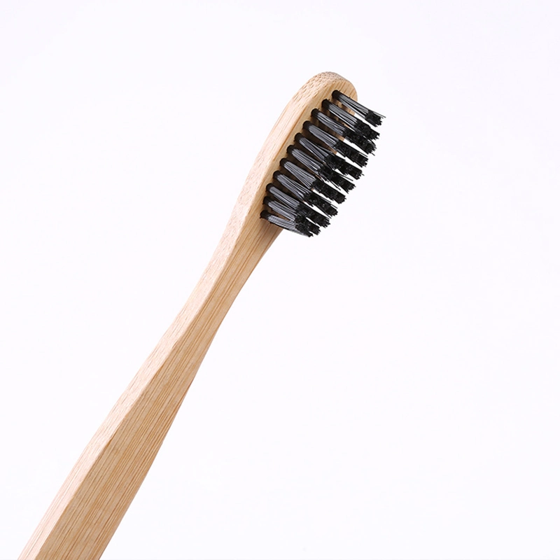 Wholesale Adult Tooth Brush Biodegradable Bamboo Handle Charcoal Bristles Dental Cleaning Toothbrush