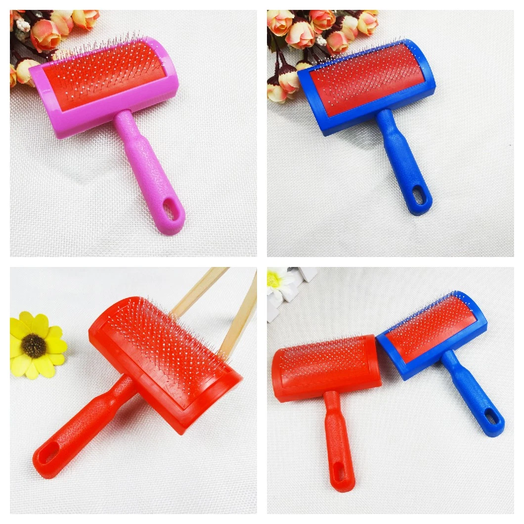 Pet Brush Painless Pet Deshedding Cat Hair Remover Stainless Steel Brush Plastic Dog Slicker Brush