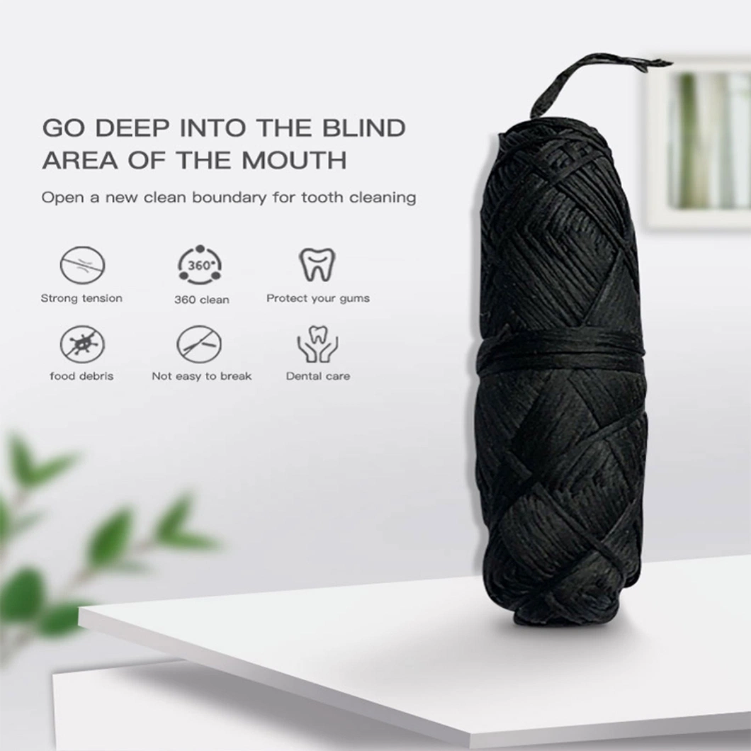 Customized Eco Friendly Silk Corn Bamboo Charcoal Dental Floss with Glass Bottle