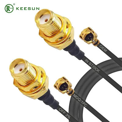Cable coaxial RF Rg59 de potencia coaxial RF del conector macho SMA Mi1,37cable Tipo