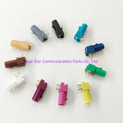 Cable eléctrico para automoción RF coaxial impermeable Fakra ángulo recto macho Conectores para montaje en PCB