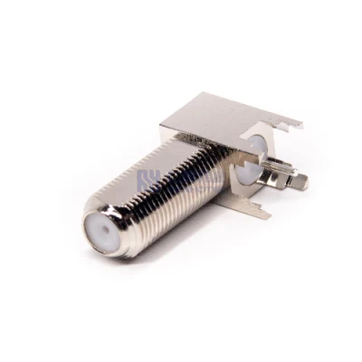PCB de conector hembra F coaxial RF de orificio pasante de 90 grados