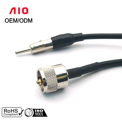 Conector macho de crimpado UHF PL-259 90-Degree adaptador en ángulo recto RG58 RG142 LMR195 cable coaxial de plata para aplicaciones RF