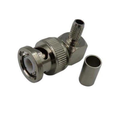 Conector de crimpado en ángulo recto BNC coaxial RF macho para RG223 Cable