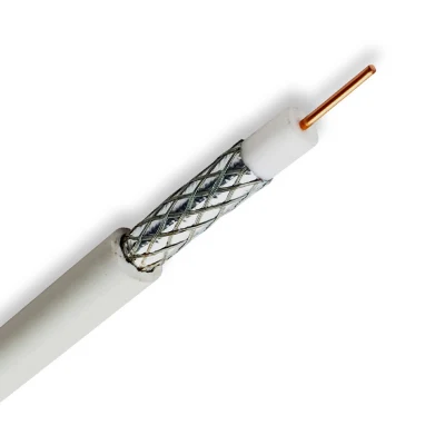 RG6 PVC blanco/negro Cable coaxial de baja de 75 ohm
